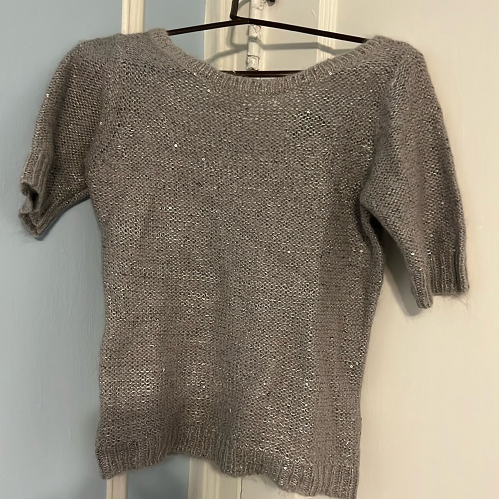 🎉 short sleeved sparkly sweater